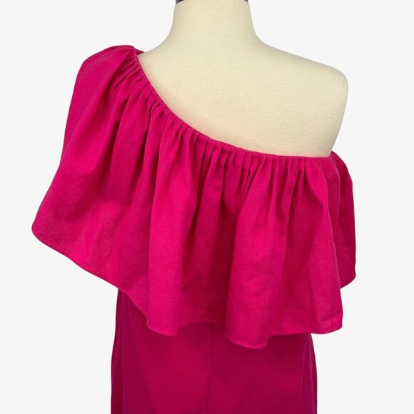 Tuckernuck Pomander Place Valencia Ruffle Shoulder Linen Blend Dress Size XS - Picture 7 of 13